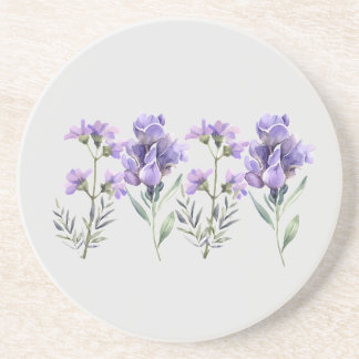Posavasos Patrón de acuarela de lavanda francés