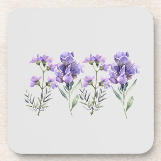 Posavasos Patrón de acuarela de lavanda francés