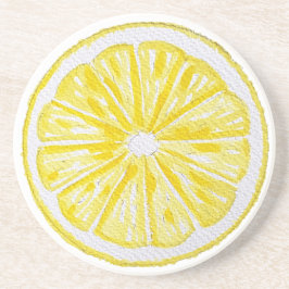 Posavasos Patrón de acuarela de limón Slices