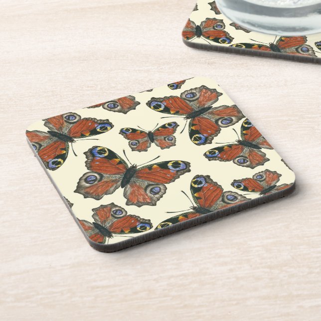 Posavasos Patrón de acuarela de mariposas (Lado Izquierdo)