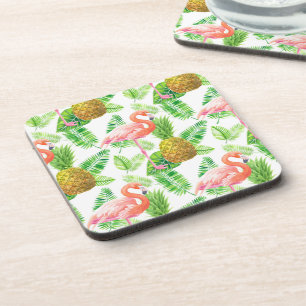 Posavasos Patrón de acuarela del jardín tropical