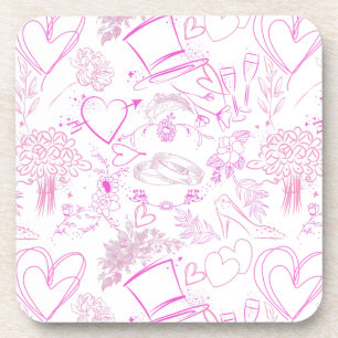 Posavasos Patrón de adornos de boda 02