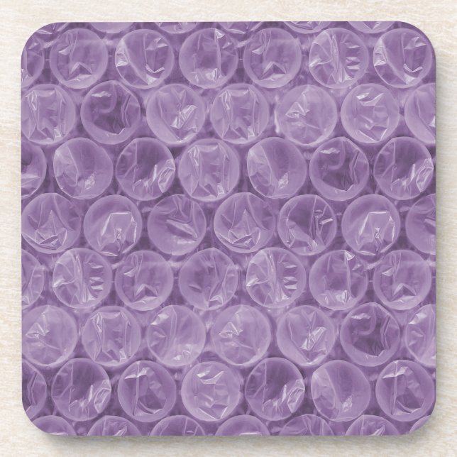 Posavasos Patrón de ajuste de burbujas púrpura (Frente)