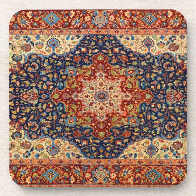 Posavasos Patrón de alfombra persa turca oriental (Frente)
