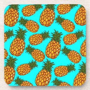 Posavasos Patrón de amor de piña - Exótico Tropical Sabroso