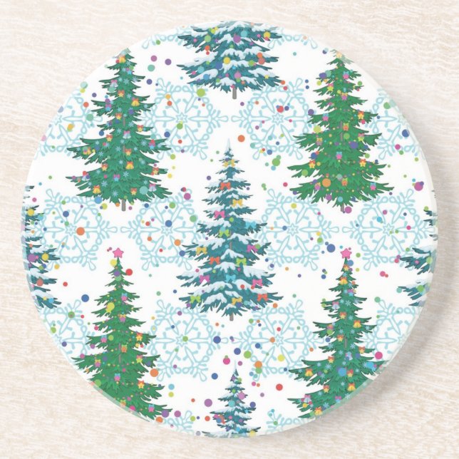 Posavasos patrón de árbol de Navidad (Frente)
