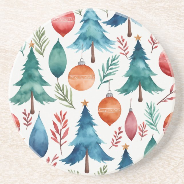 Posavasos Patrón de árbol de Navidad (Frente)