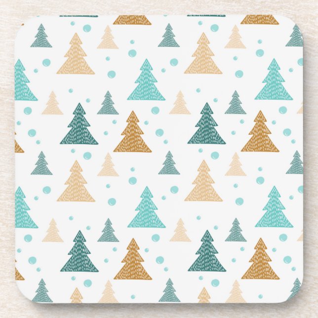 Posavasos patrón de árbol de Navidad (Frente)