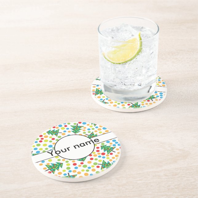 Posavasos patrón de árboles de Navidad (Lado)