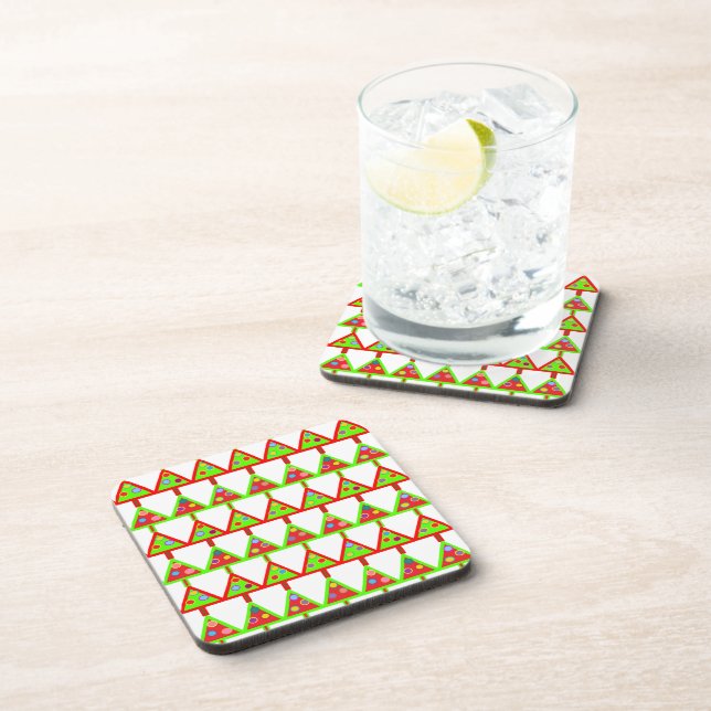 Posavasos Patrón de árboles navideños modernos (Lado Derecho)