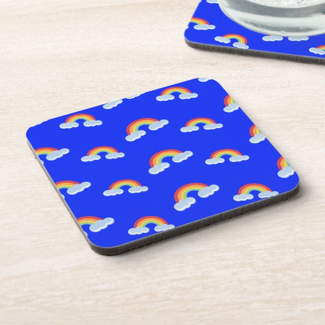 Posavasos Patrón de arco iris con nubes (Lado Izquierdo)
