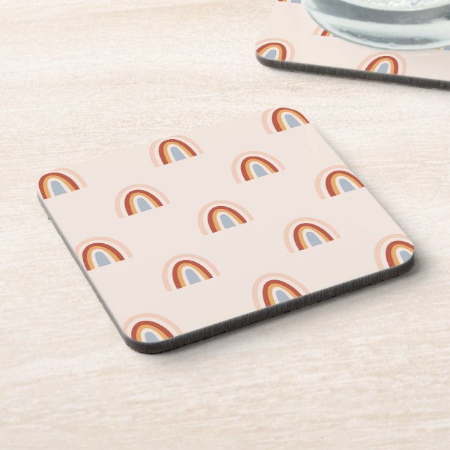 Posavasos Patrón de arco iris de Doodle suave (Lado Izquierdo)