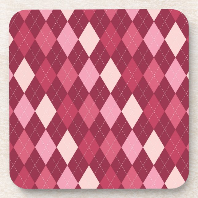 Posavasos Patrón de argyle rojo (Frente)