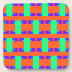 Posavasos patrón de arte abstracto de color púrpura naranja