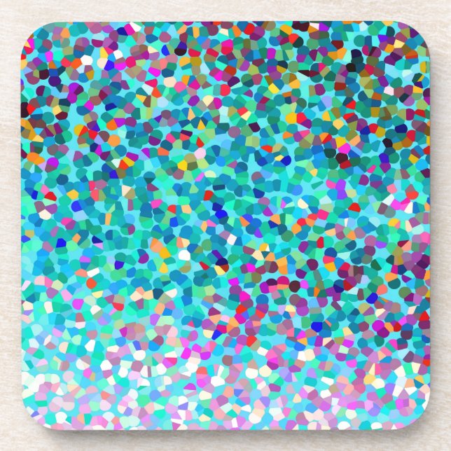 Posavasos Patrón de arte abstracto multicolor azul (Frente)