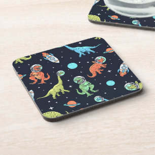 Posavasos Patrón de Astronautas de Dinosaurios Infantiles