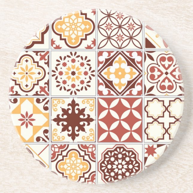 Posavasos Patrón de azulejos de cerámica (Frente)