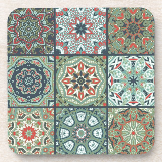 Posavasos Patrón de azulejos de cerámica (Frente)