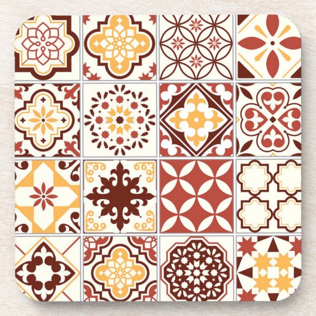 Posavasos Patrón de azulejos de cerámica (Frente)