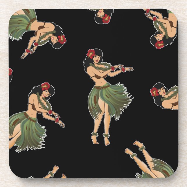 Posavasos Patrón de baile del Chica Hula (Frente)