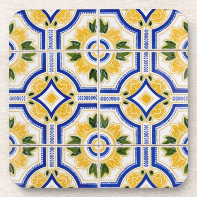 Posavasos Patrón de baldosas claras, Portugal (Frente)