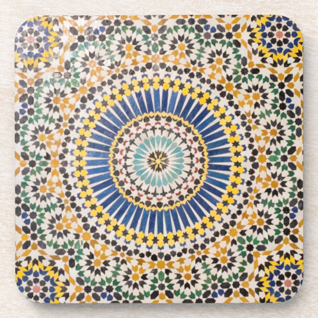 Posavasos Patrón de baldosas geométricas, Marruecos (Frente)
