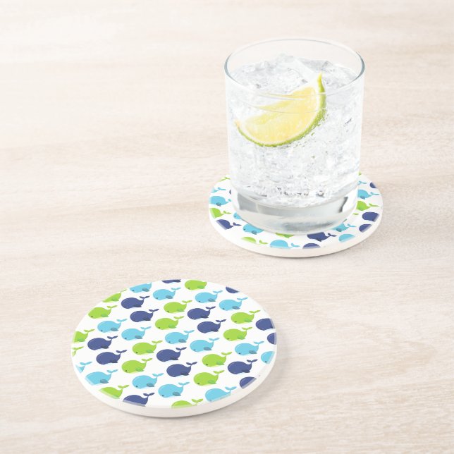 Posavasos Patrón De Ballenas, Ballenas Cuestas, Animales Mar (Lado)