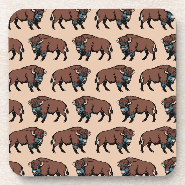 Posavasos Patrón de bisonte de Búfalo (Frente)