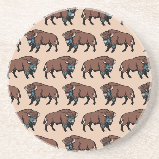 Posavasos Patrón de Bisonte de Búfalo (Frente)