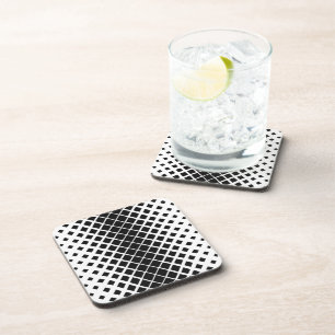 Posavasos Patrón de bloque cuadrado de disolución en negro m