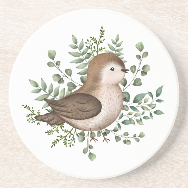 Posavasos Patrón de bosque de bosque de aves de Bebé (Frente)
