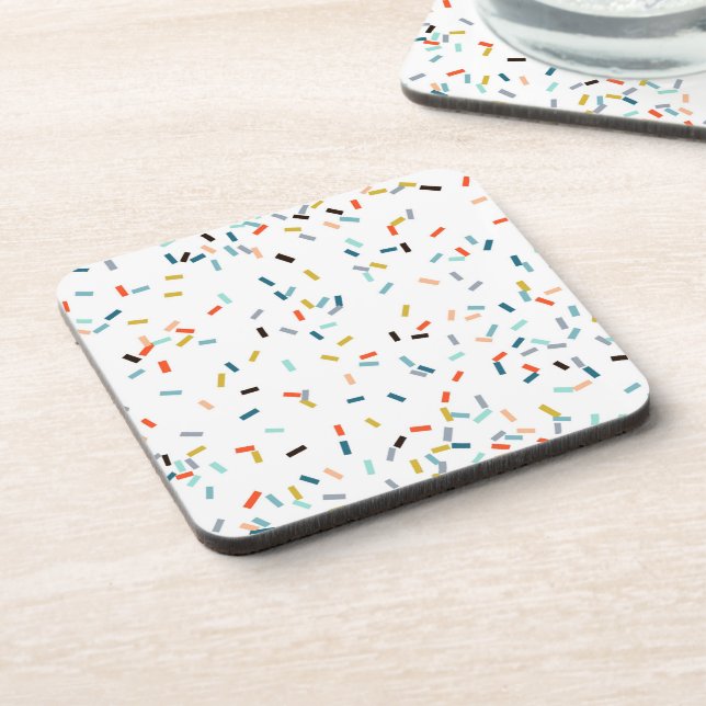 Posavasos Patrón de caída de confetti colorido (Lado Izquierdo)