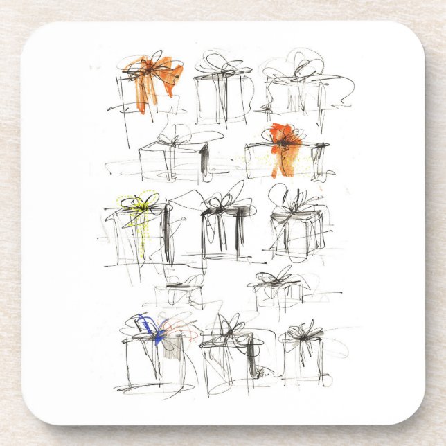 Posavasos Patrón de cajas de regalo abstracto (Frente)