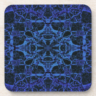 Posavasos Patrón de caleidoscopio azul