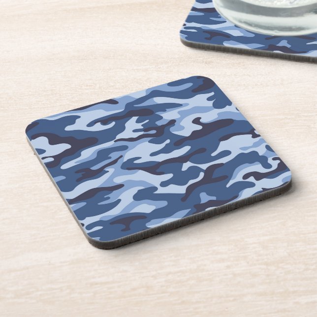 Posavasos Patrón de camuflaje azul oscuro (Lado Izquierdo)