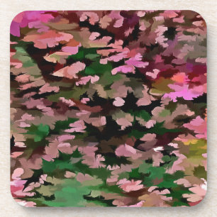 Posavasos Patrón de camuflaje rosa, melocotón y verde