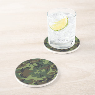 Posavasos Patrón de camuflaje verde, patrón militar, ejércit