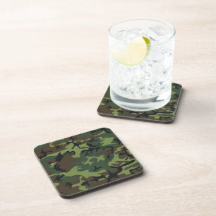 Posavasos Patrón de camuflaje verde, patrón militar, ejércit