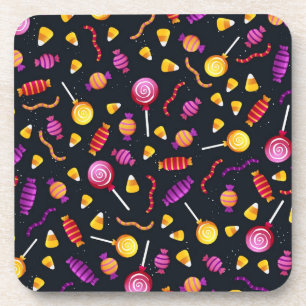 Posavasos Patrón de caramelos de Halloween