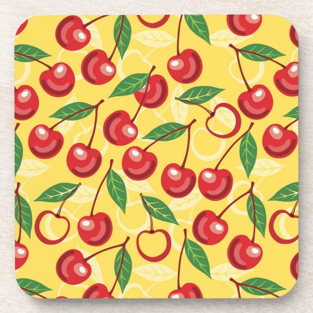 Posavasos Patrón de cereza (Frente)