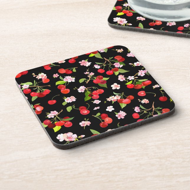 Posavasos Patrón de cerezas 2 (Lado Izquierdo)