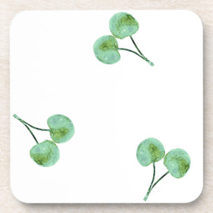 Posavasos Patrón de cerezas verdes