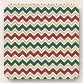 Posavasos Patrón de Chevron Beige Verde Blanco Rojo