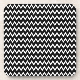 Posavasos Patrón De Chevron Blanco Y Negro