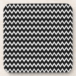 Posavasos Patrón De Chevron Blanco Y Negro