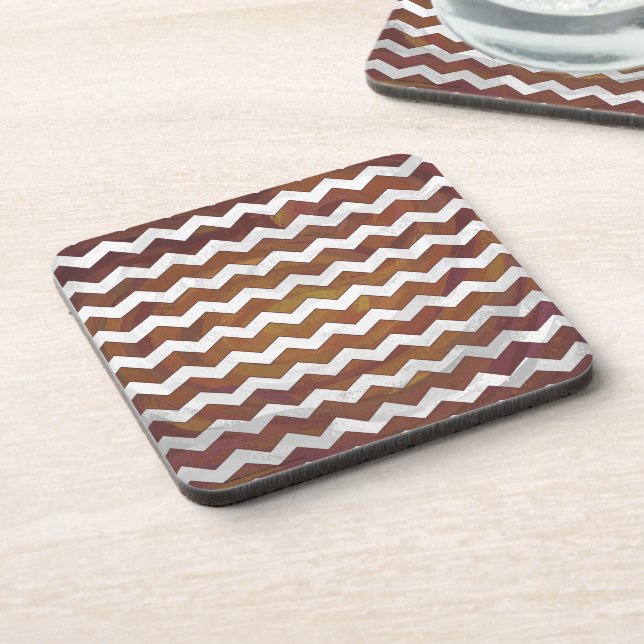 Posavasos Patrón de Chevron con remolque de chocolate (Lado Izquierdo)