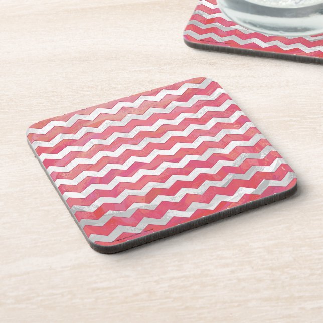 Posavasos Patrón De Chevron De Salmon Swirl (Lado Izquierdo)
