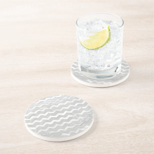 Posavasos Patrón de Chevron Gris con cielo lluvioso