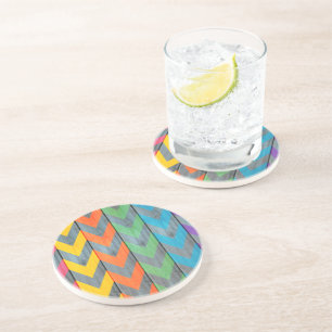 Posavasos Patrón de Chevron sobre textura de madera de Shirl