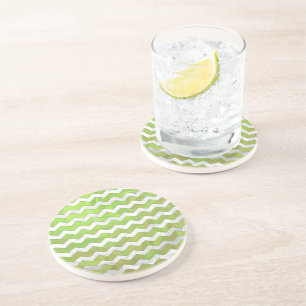 Posavasos Patrón de Chevron verde Kiwi Bash